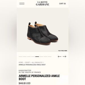 La Botte Gardiane Armelle Black Cow Hair Ankle Boot
